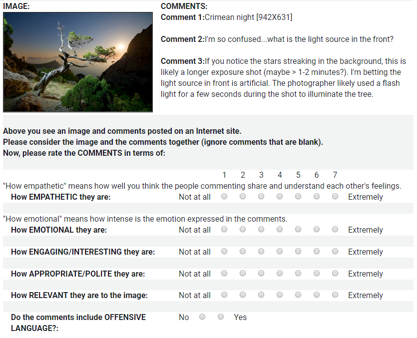 Screenshot of the labeling task.